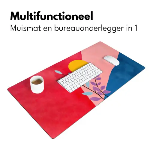 Bladeren - Zon - Abstracte vormen Muismat XXL klein -sfeer4