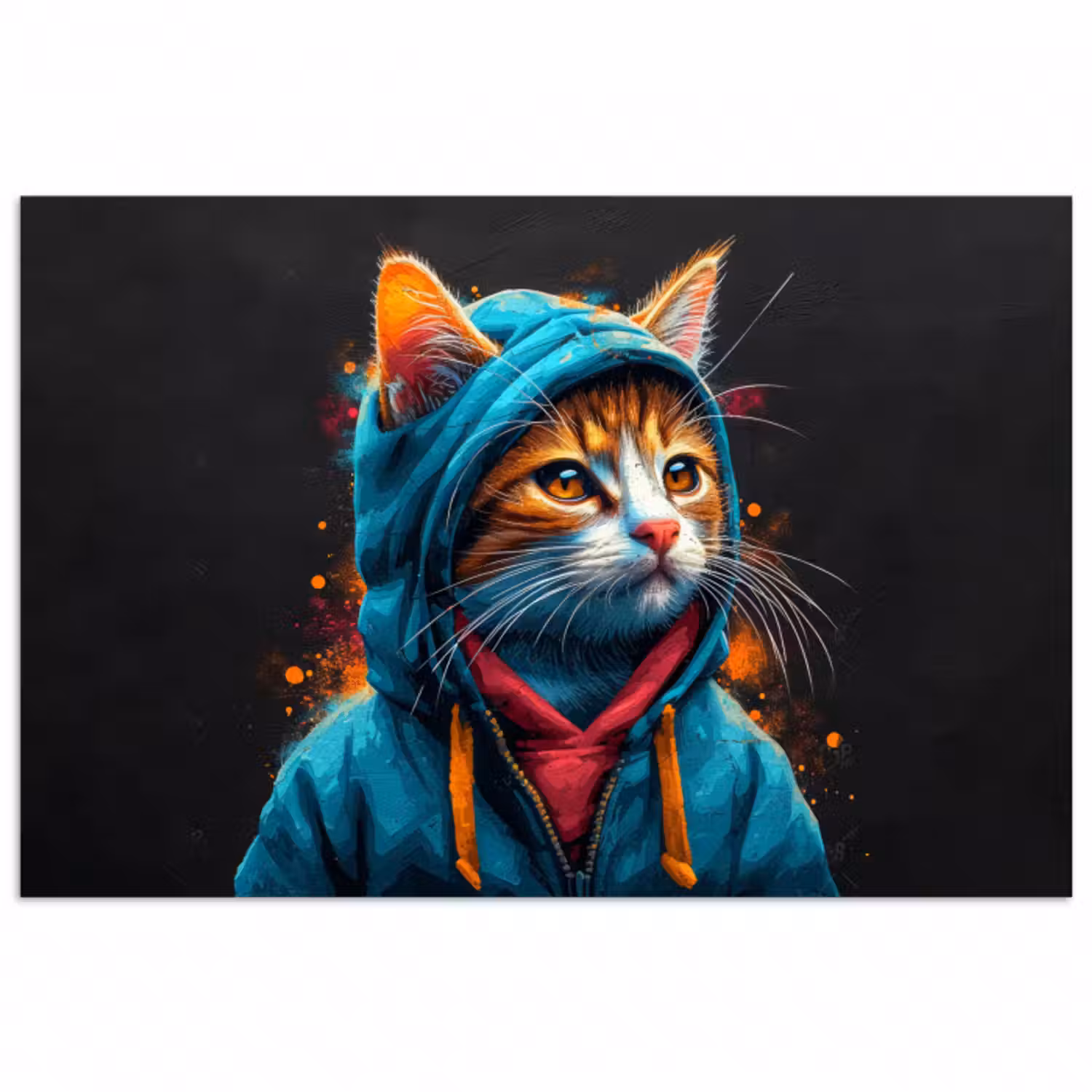 Poster - Graffiti - Katze - Schwarz - Mantel