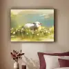Schaap - Weide - Groen Textielframe zwart klein -sfeer1