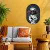 Quote - Neon - Hond - Kokskleding Wandcirkel Ovaal Forex klein -sfeer4