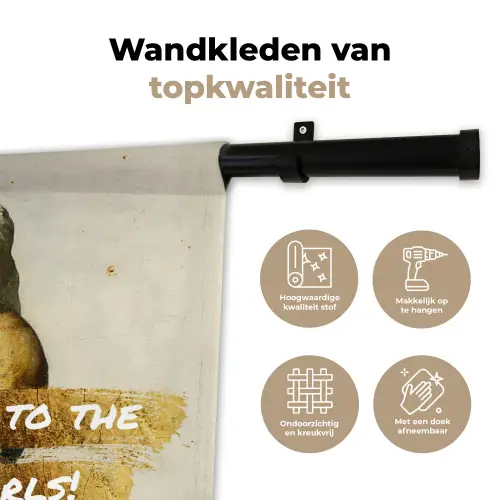 Melkmeisje - Goud - Quotes - Schilderij - Oude meesters Wandkleed katoen klein -sfeer2