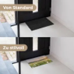 Madelief - Veld - Heuvels - Groen Deurmat klein -voor-na_DE