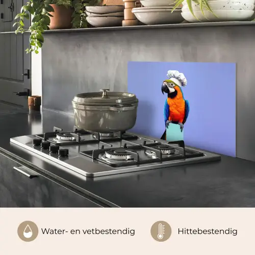 Papegaai - Koksmuts - Vogel - Leuk keuken achterwand spatscherm klein -usp_NL