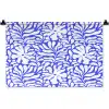 Blauw - Bloemen - Wit Wandkleed katoen klein 269 -zz3d