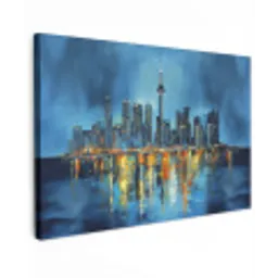Skyline Toronto - Water - Stadslichten - Toren Tuinposter op houten frame 2 cm dik klein -3d