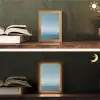 Zeilbootje - Kalme zee - Helderblauwe hemel Light Box met kabel (Tafellamp) klein -sfeer3
