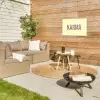 Karma - Luipaardprint - Geel Tuinposter op houten frame 2 cm dik klein -sfeer2