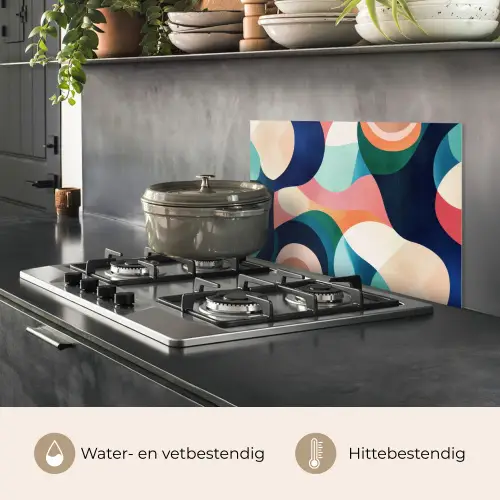 Abstract - Blauw - Roze keuken achterwand spatscherm klein -usp_NL