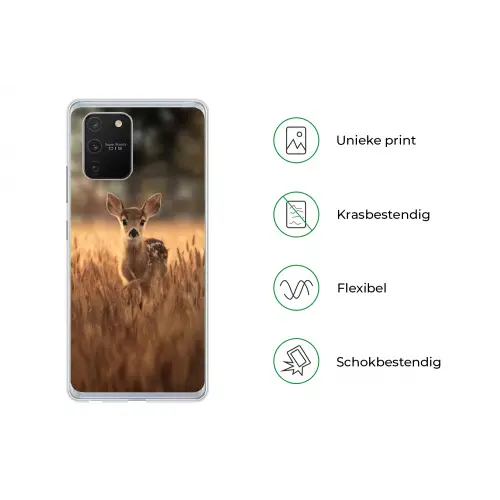 Hert - Graanveld - Bruin Telefoonhoesje Samsung Galaxy S10 Lite klein -specsS10Lite