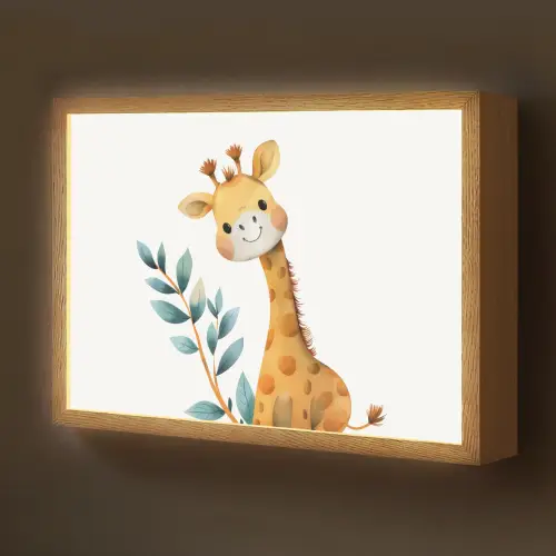 Giraf - Dier - Wilde dieren Light Box met batterij (Wandlamp kind) middel -z3d_website