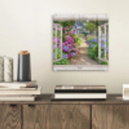 Hortensia - Doorkijk - Bloemen - Zomer - Paars - Pad plexiglas 5mm klein -sfeer1