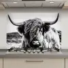 Koe - Schotse hooglander - Zwart - Wit - Dier - Natuur - Wild keuken achterwand spatscherm klein -3d_website
