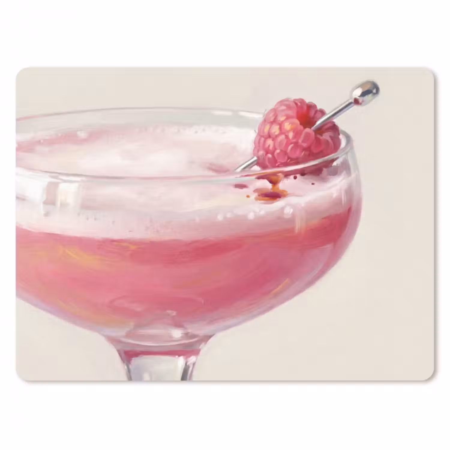 Mauspad - Cocktail – Himbeere – Getränk – Modern – Rosa
