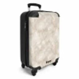 Lichtbeige - Goudbruine Nerven - Marmer NBS - Handbagage koffer - Volwassenen Unisex middel -productfoto_3d