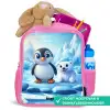 Pinguïn en ijsbeertje op ijsschotsen Kinderrugzak - Roze middel -inhoud_NL