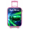 Sportauto - Groen - Snelheidslijnen - Neon Kinderkoffer - Roze klein -zz3dotto