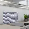Oceaan - Golven - Blauw - Wit keuken achterwand spatscherm klein 900 -3d_schuin