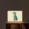 Dinosaurus - Turquoise - Stekels Light Box met batterij (Wandlamp kind) middel -sfeer1_kind