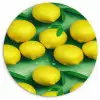 Citroenen - Geel - Groen - Druppels Wandcirkel kunststof plaat 5mm dik klein 188 -3d