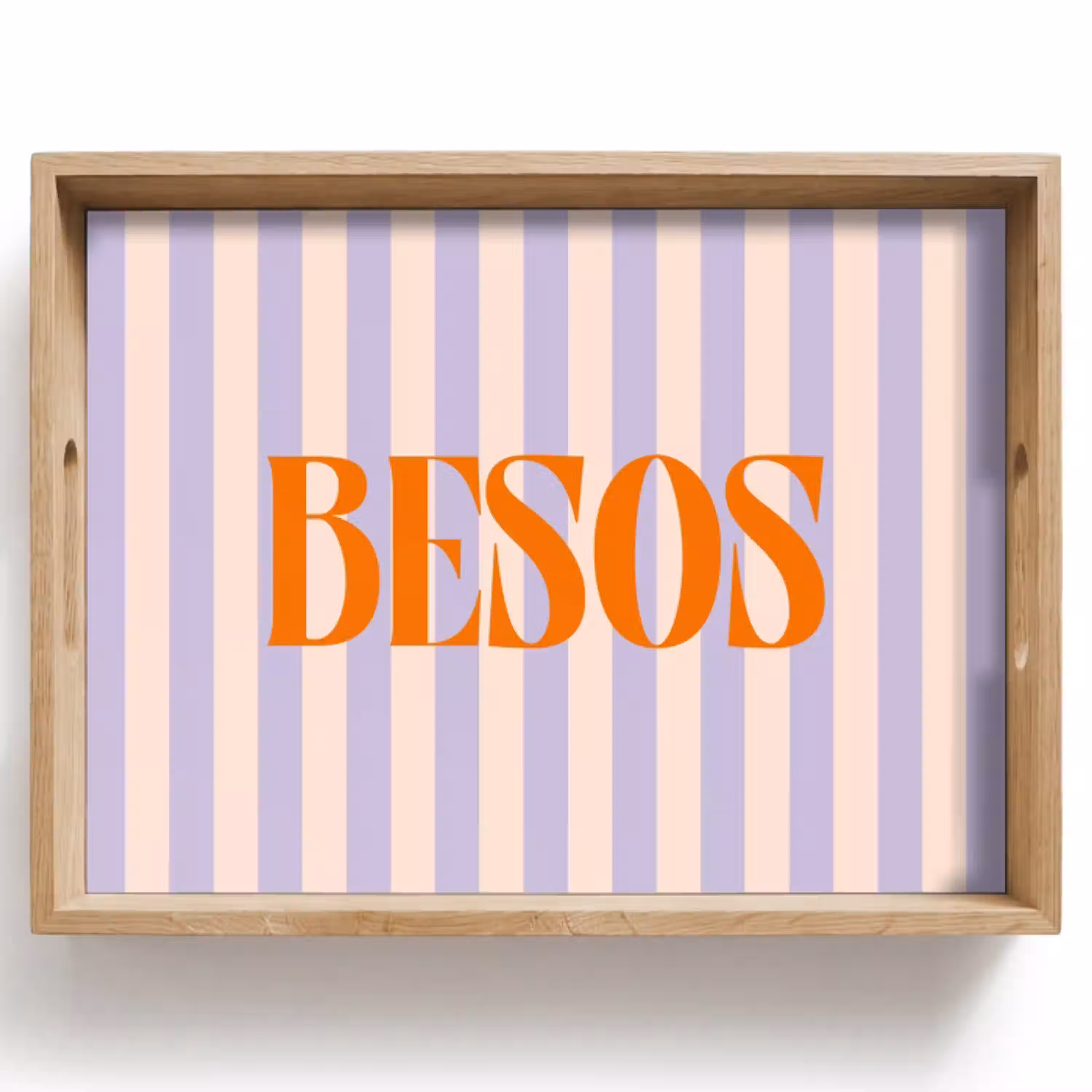 Lila - Oranje - Strepen - Besos Dienblad Rechthoek middel -z3d_shopping