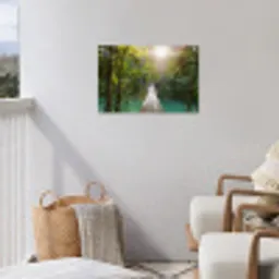 Hangbrug in het Regenwoud tuinposter los doek klein -sfeer8