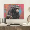 Graffiti - Chimpansee - Dieren - Street art - Banksy PET vilt klein -sfeer1