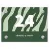Groen zebra - Klassiek Naambord Rechthoek middel -3d