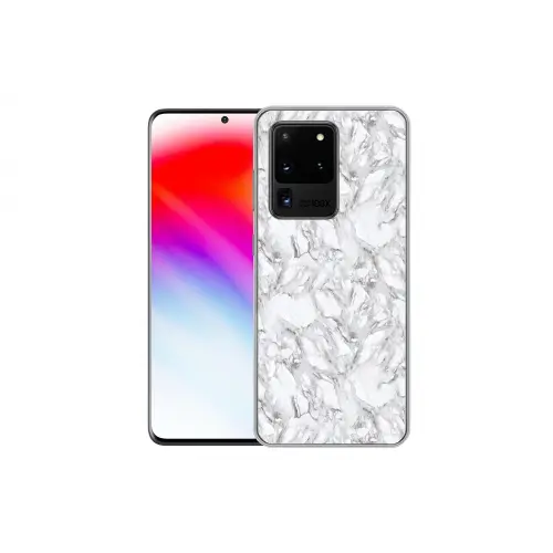 Marmer - Gelaagd - Brekend - Grijsstructuur Telefoonhoesje Samsung Galaxy S20 Ultra klein 358 -dubbelS20Ultra
