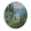 Bloemen - Meer - Bergen - Groen Akoestische PET Vilt - Rond klein -3d