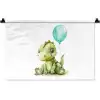 Draak - Baby dier - Blauwe ballon Wandkleed katoen klein -zz3d