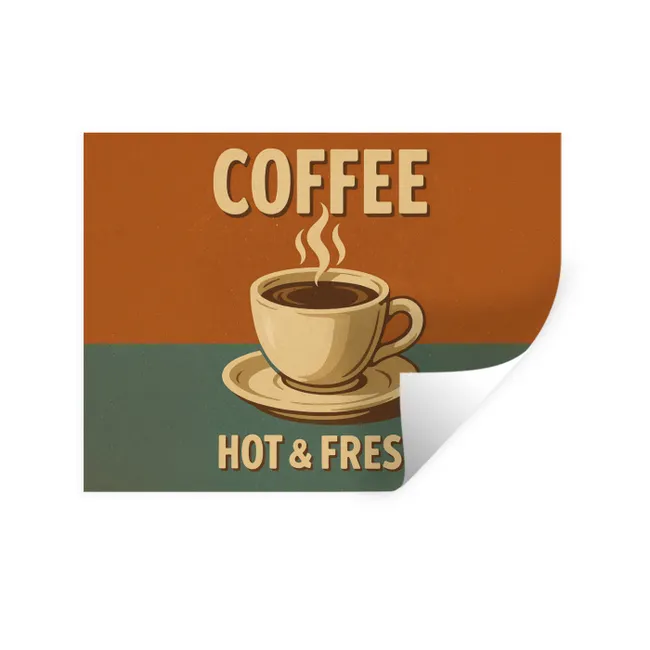 Wall Sticker - Coffee - Cup - Vintage - Quote