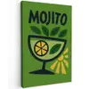 Mojito - Cocktail - Citroen - Groen Tuinposter op houten frame 2 cm dik klein -3d