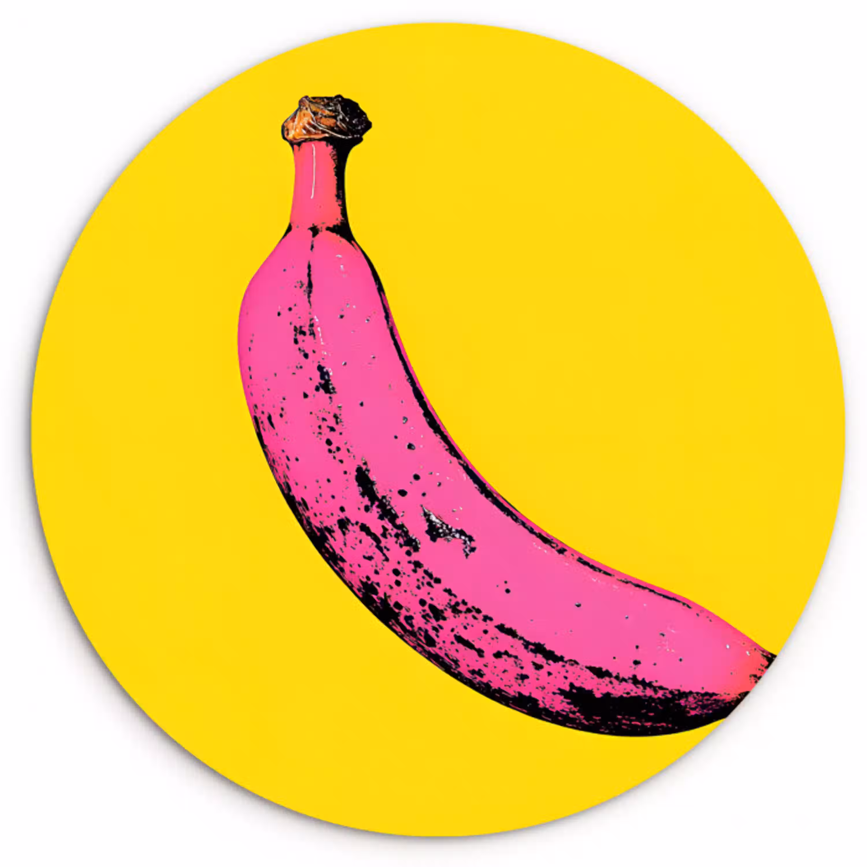Banaan - Grafisch - Geel Wandcirkel plexiglas klein -3d