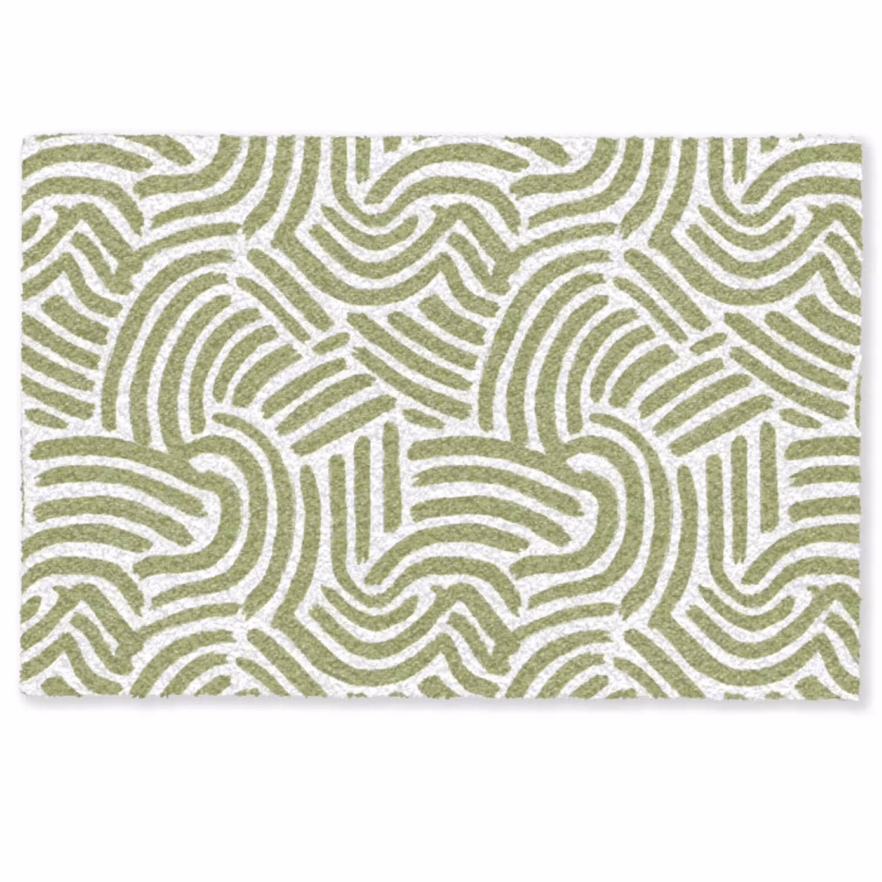 Saliegroen - Abstract - Bogen - Handgetekend - Patroon Deurmat klein 898 -zkaufland3d