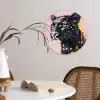 Zwart - Panter - Roze - Abstract Wandcirkel plexiglas klein -sfeer4