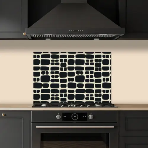 Modern - Organisch - Zwart keuken achterwand spatscherm klein 900 -sfeer1