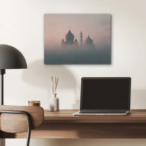 Moskee - Minaretten - Roze mist PET vilt klein -sfeer5