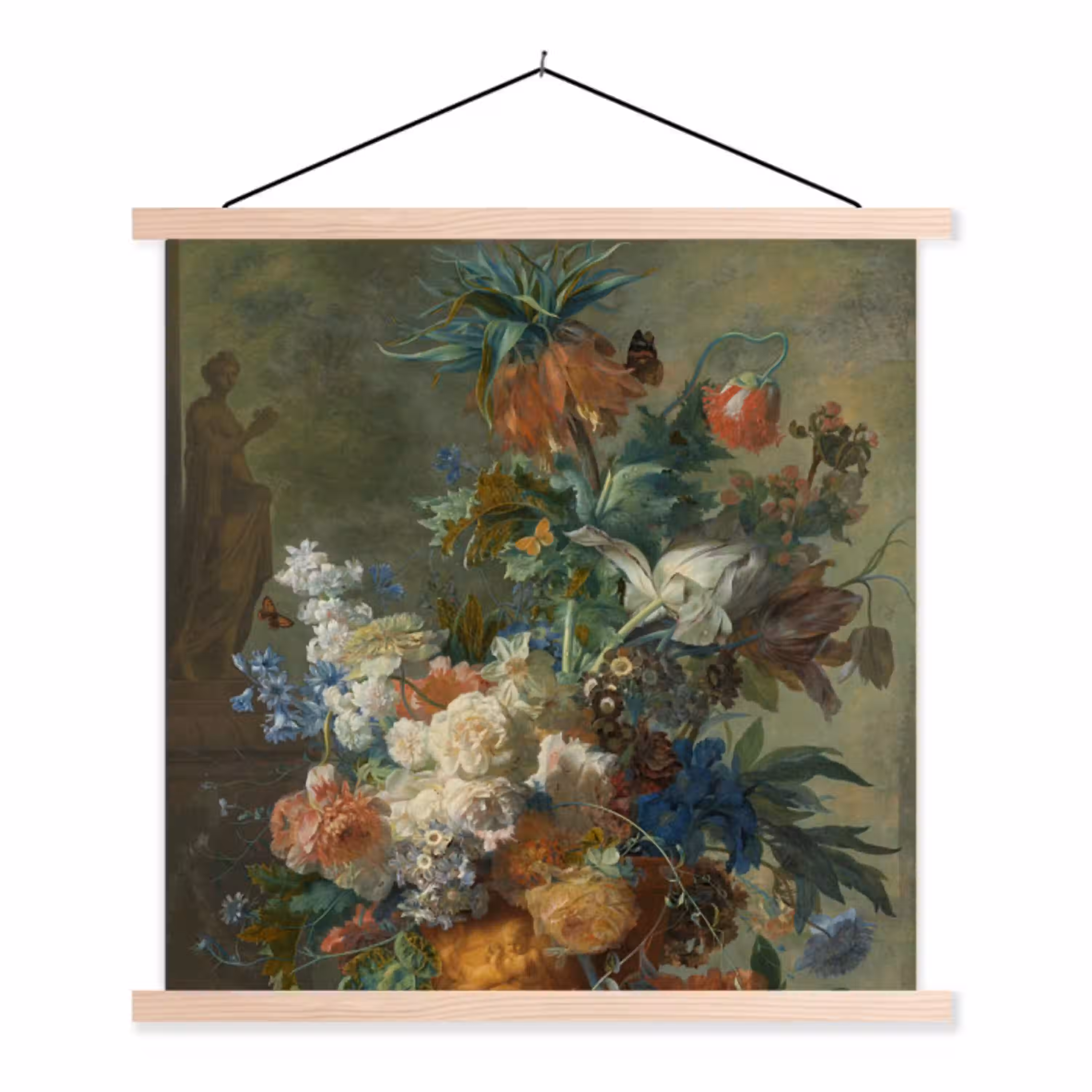 Stilleven met bloemen - Schilderij van Jan van Huysum textielposter latten blank klein -3d