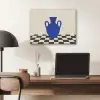 Vaas - Blauw - Geblokt - Modern PET vilt klein -sfeer5