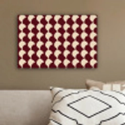 Rood - Tegelpatroon - Crème canvas 2cm klein 34 -sfeer3