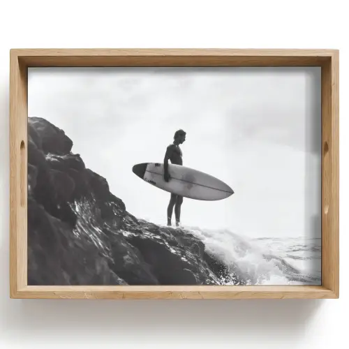 Surfer - Rots - Oceaan - Golven Dienblad Rechthoek middel -z3d_shopping