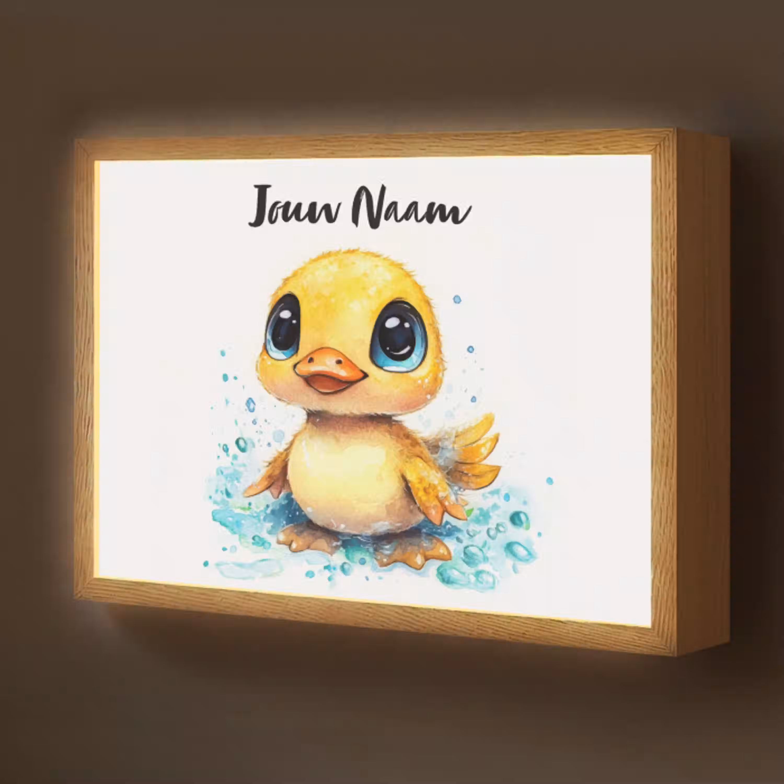 Eendje - Badeend - Geel Light Box met batterij (Wandlamp kind) middel -z3d_website