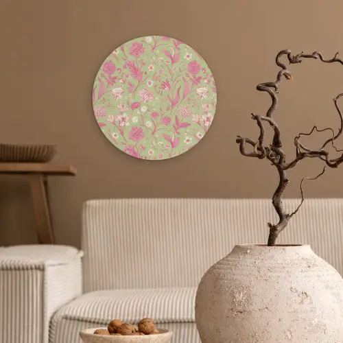 Classic - Pink - Mint Wandcirkel plexiglas klein 852 -sfeer1