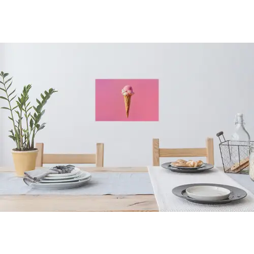 Hoorntje - Schepijs - Roze Muursticker klein -eettafel