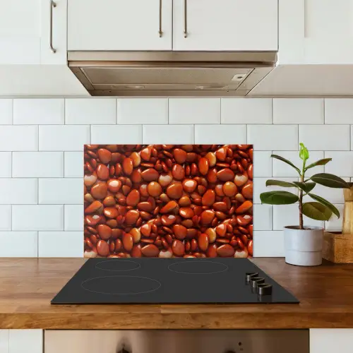 Rode - Glans -Stenen keuken achterwand spatscherm klein 900 -sfeer2