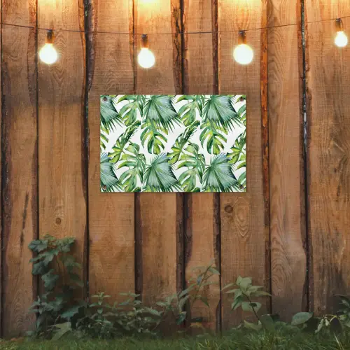 Bladeren - Monstera - Jungle - Tropical tuinposter los doek klein -sfeer1