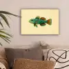 Vis - Blauw - Stippen - Schubben canvas 2cm klein -sfeer1