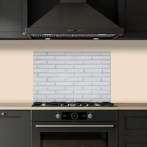 Bakstenen - Geverfd - Wit - Minimalistisch keuken achterwand spatscherm klein 900 -sfeer1