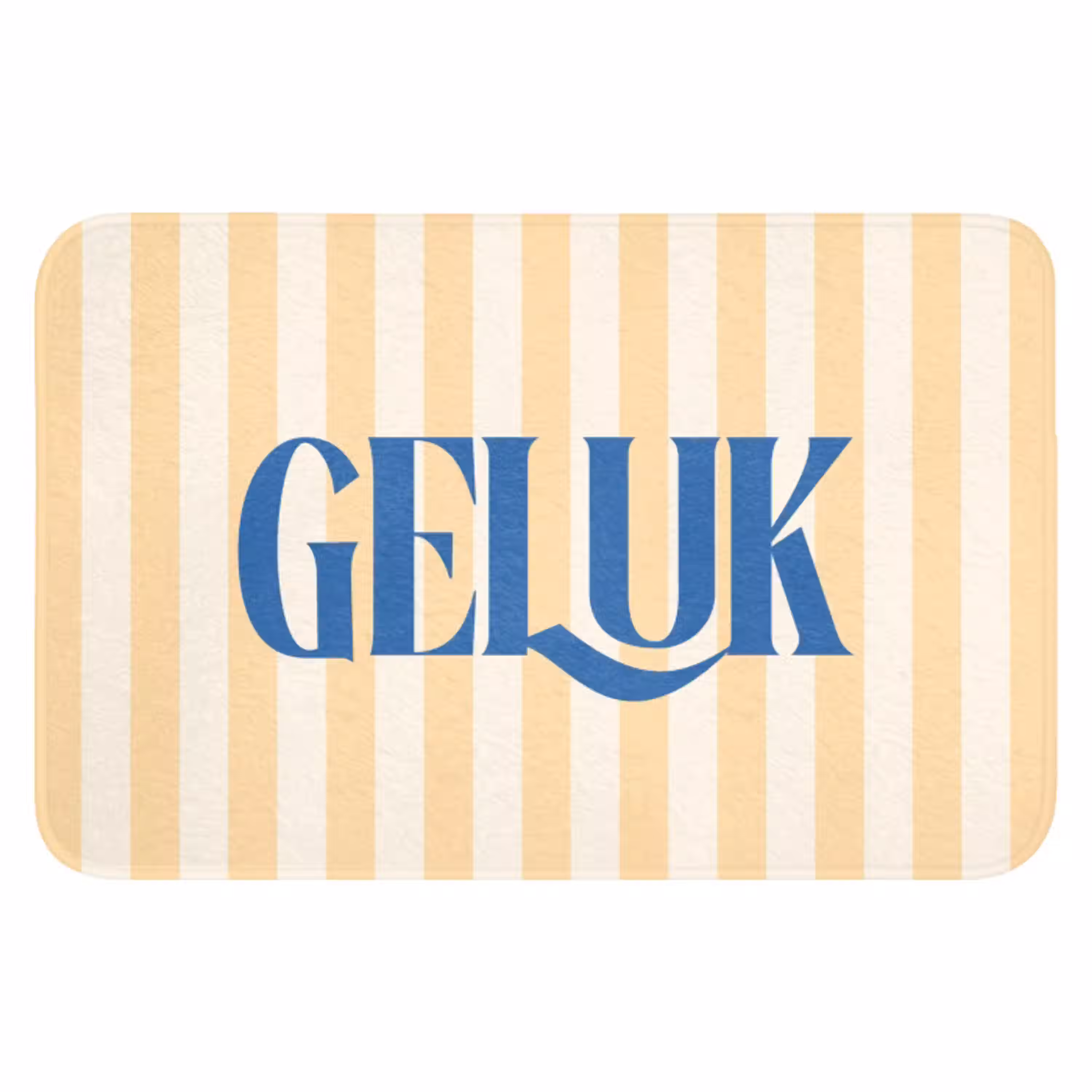 Blauw - Geel - Strepen - Geluk WCmat klein -3d