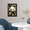 Panda - Pandabeer - Wilde dieren - Natuur - Bloemen fotolijst zwart zonder passe partout klein -sfeer4